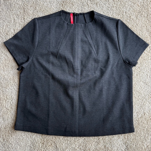 SPANX Tops - SPANX Black Structured Short Sleeve Top Size M